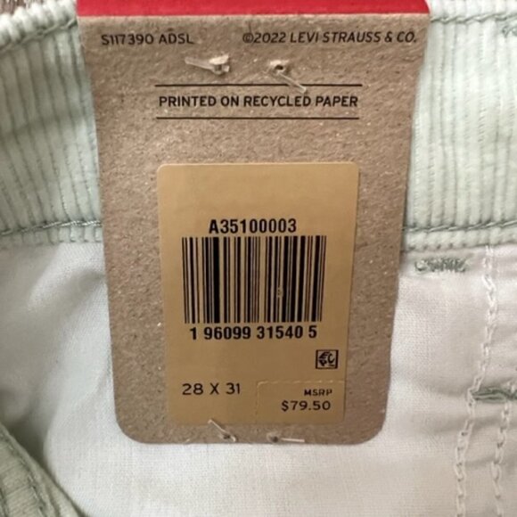 Levi’s ‘94 Baggy Mid Rise Meadow Mist - Corduroy Pants - Picture 7 of 7